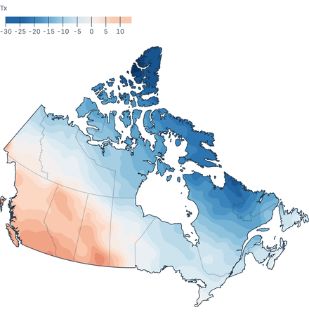 Canada temperature contours Canada temperature contours